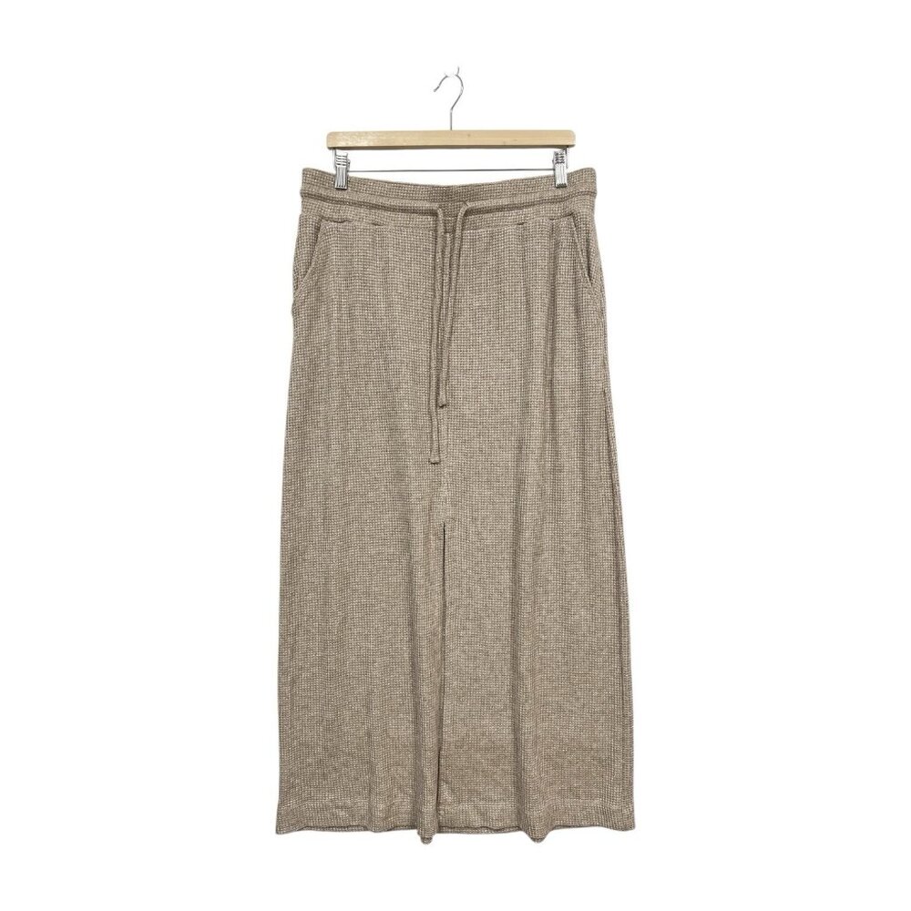 Express Brown Metallic Knit Maxi Skirt Size L Large